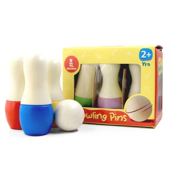 shumee Wooden Bowling Set for Ages 2+ with 6 Pins & 1 Ball | Coordination & Fine Motor Skill Toys for Kids | Activity Toys for 2-5 Years Old | Durable & Lightweight | Ideal Gift - Image 6