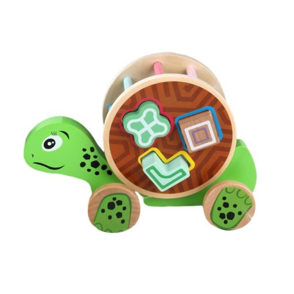 bnf® Wooden Trailer Toy Creative for Kids Age 0-3 Years Tortoise Baby | Toys for Baby | Developmental Baby Toys - Image 3