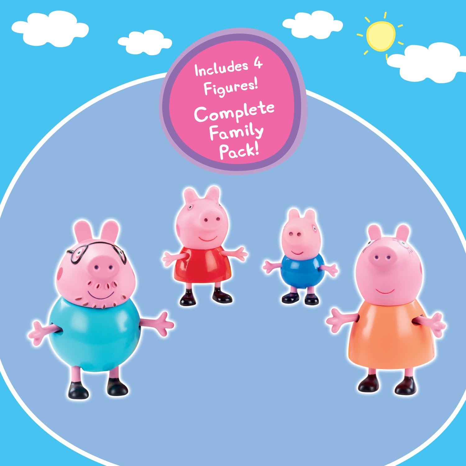 PEPPA PIG Toys Peppa\'s Family Animal Figure Set, 4 Family Figures, Preschool Toys for Girls & Boys 3 Years and Up, Birthday Gift Toys for Kids - Image 5