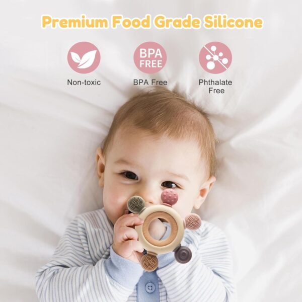 Baby Teething Toys for 0-6 6-12 Months, BPA Free Baby Teether Sensory Toys for Babies 0 3 6 9 12 18 Months, Newborn Infant Toys Gifts for 1 One Year Old Baby Boys Girls (Multicolor) - Image 4