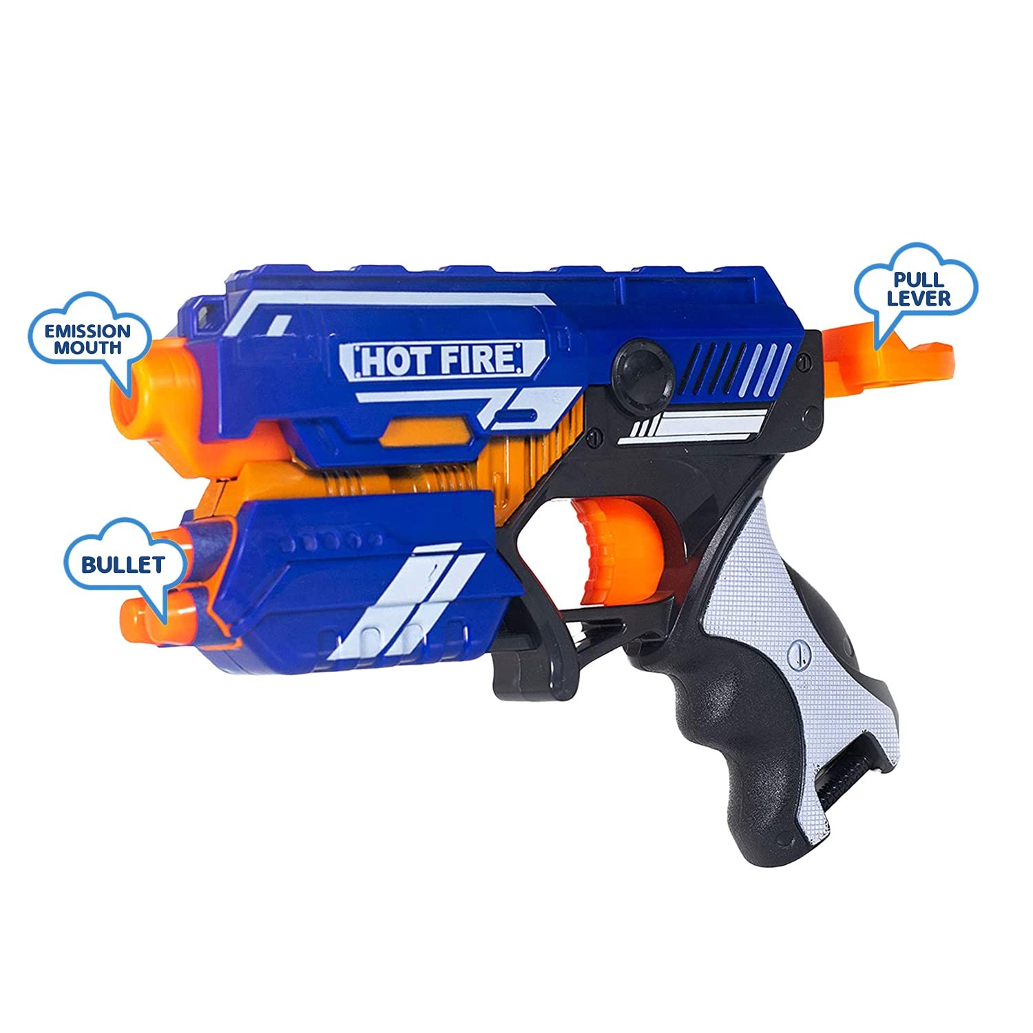NHR Blaze Storm Manual Soft Bullet Gun Toy with 10 Safe Soft Foam Bullets, Fun Target Shooting Battle Fight Game for Kids (Pack of 1, Multicolor) - Image 4