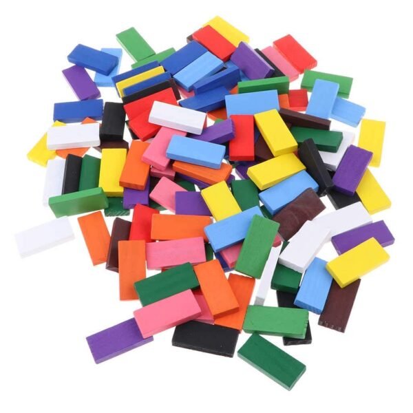 100 Piece Wooden Building Blocks Toy for Kids,Block Game for 3-8 Years Old Kids,Random Color (100 Piece Domino Block Toys for Kids) - Image 2