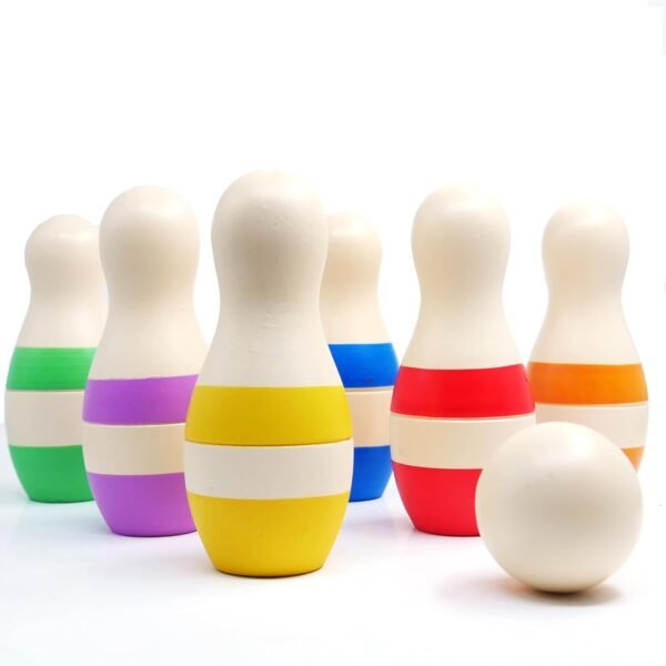 Shumee Wooden Bowling Set for Kids Ages 2+ with 6 Pins & 1 Ball | Coordination & Fine Motor Skill Toys for Kids | Kids Activity Toys for 2-5 Years Old | Durable & Lightweight | Ideal Gift for Kids