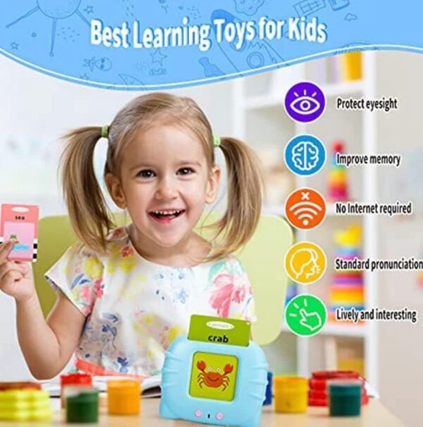 Talking Flash Card Learning Device Toy for Early Learning 224 Words Sounds Music Playing Game - USB Rechargeable for Kids (1-6 Years) Toddlers Pre-School Education (Random, Normal) - Image 5