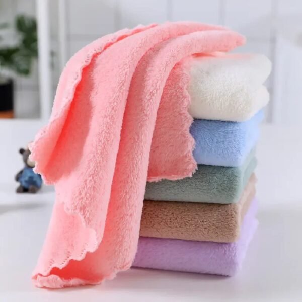Microfiber Small Size Face Towel/Handkerchief 400 GSM Extra Soft & Super Absorbent Face Towels for Women\'s, Kid\'s & Newborn Babies Set of 6 (25x25 CM) - Multicolor - Image 3