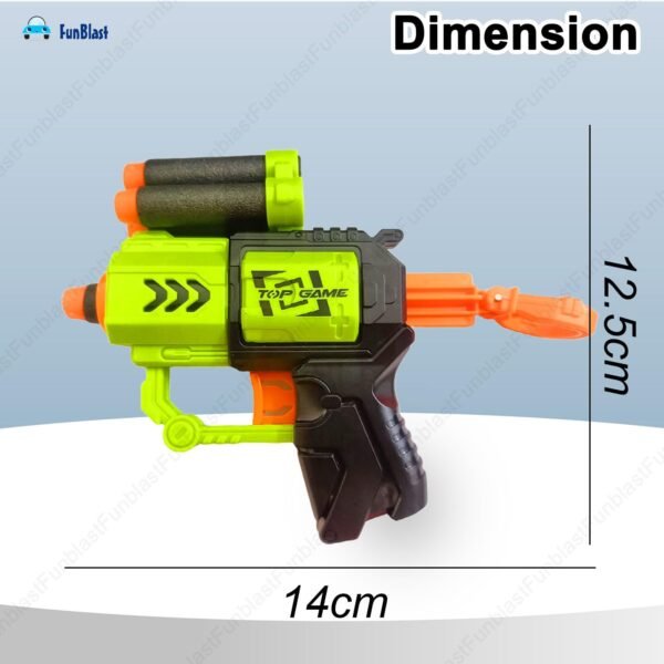 FunBlast Gun Toy – High Speed Manual Soft Bullet Gun with 4 Foam Bullets, Toy Gun Pistol for Kids, Long Range Shooting Darts Gun Toy for Kids, Boys, Children - Image 3