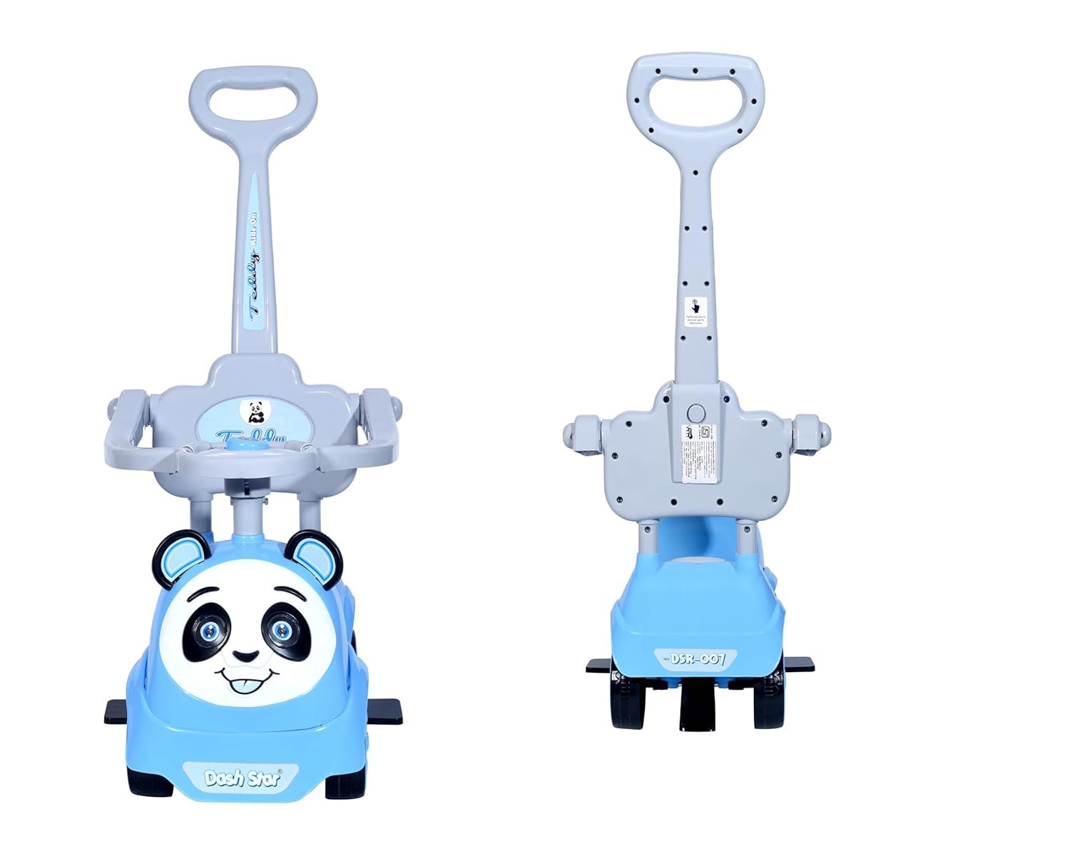 JoyRide Teddy Plus Ride On Push Musical Baby Car with Protective Arm Rest and Parent Handle, Storage, Age 1-3 Years (Blue) - Image 2