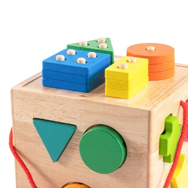 bnf® Activity Cube Toy Montessori Gifts Classic Wooden Toy for Baby Children Kids - Image 2