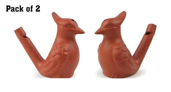 CrazyCrafts Ceramic Bird Whistle Toy for Children, Beautiful Sound and Quality Brown Color Bath time Musical Toys for Boys and Girls Pack of 2 (Brown) - Image 2