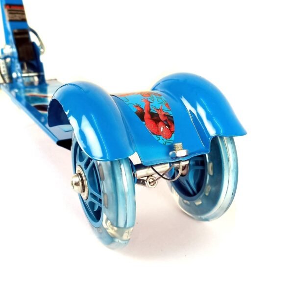 Kick Scooter for Kids 3 Wheeler Foldable Kick Skating Cycle with Brake and Bell, LED on Wheels and Height Adjustable for Boys and Girls for 3-7 Years (Blue) - Image 4
