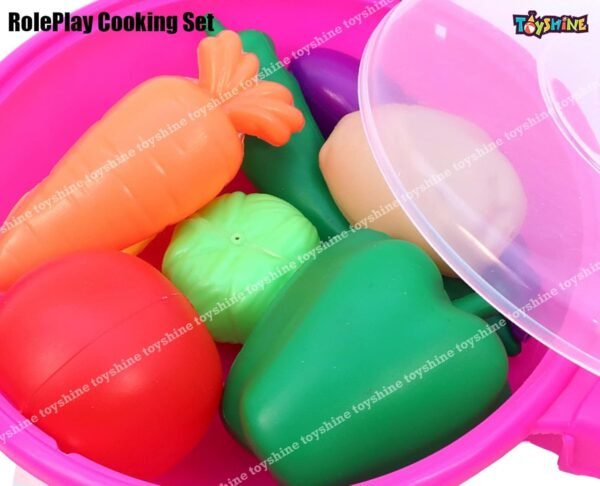 Toyshine Pack of 10 Vegetable Toy Set with Pan | Pretend Play Food Cooking Toy for Kids Learning Educational Toys for Boys Girls Toddler 3-6 Years - Image 5