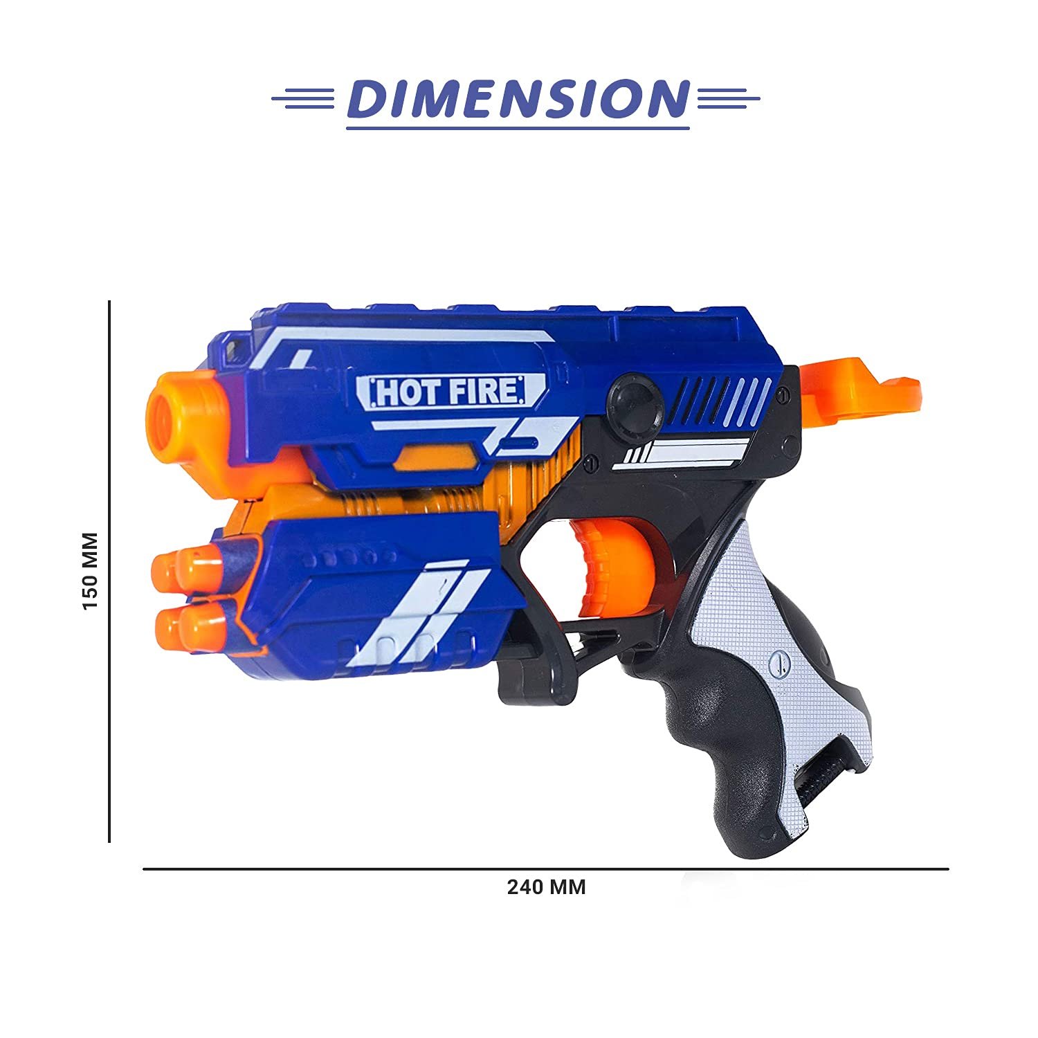 NHR Blaze Storm Manual Soft Bullet Gun Toy with 10 Safe Soft Foam Bullets, Fun Target Shooting Battle Fight Game for Kids (Pack of 1, Multicolor) - Image 2