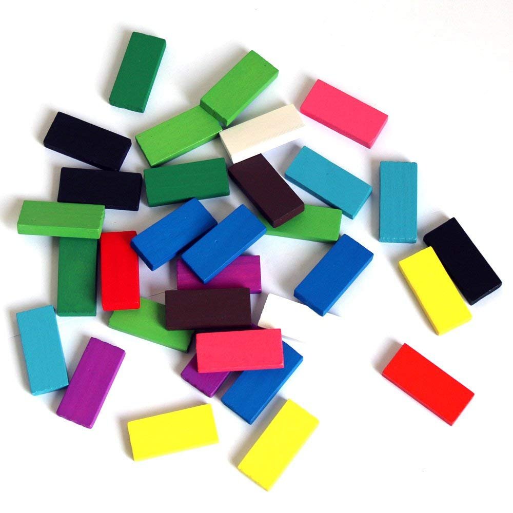 Non-Toxic Dominoes Building Blocks Game Set for 3-8 Years Old Kids Boys & Girls,Random Color (Pack of 100 Piece) - Image 2