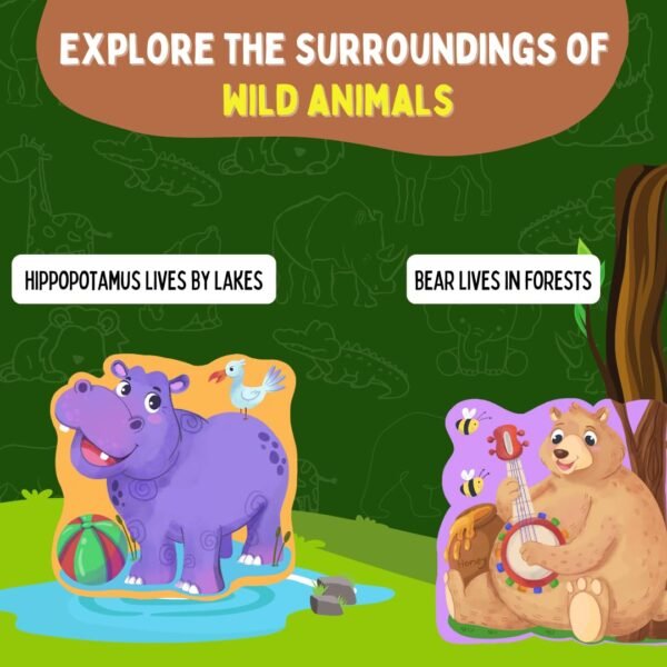 My First Touch and Feel Puzzle – Wild Animals, Three Piece Puzzle Learning for Toddlers, Educational Toy for Pre-School and Montessori Kids, Birthday and Return Gift for 1-4 Years Old - Image 6