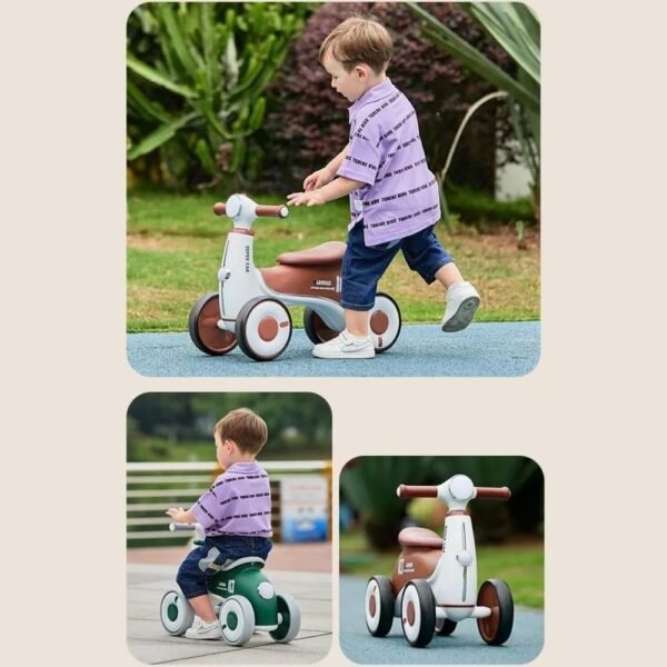 Balance Bike Baby for 1-3 Years Boys and Girls, First Ride Training Scooter,4 Wheels, Super Car Design, No Pedal Toddler Bike (Pink) - Image 4