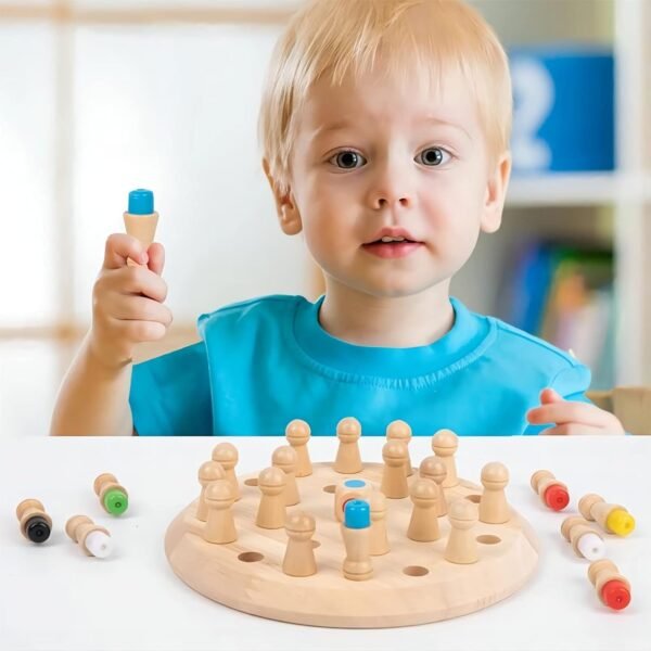 SUPER TOY Wooden Memory Chess Color Matching Game Multi Player Family Board Games for Kids and Adults, Learning Educational Toy for Toddler 3 4 5 6 7 8+ Year Old, Birthday Gift for Boy Girl - Image 2