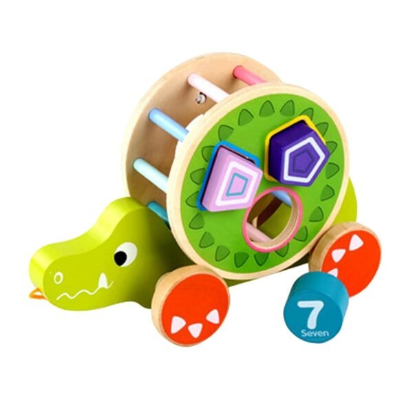 bnf® Wooden Trailer Toy Creative for Kids Age 0-3 Years Crocodile Baby | Toys for Baby | Developmental Baby Toys - Image 3