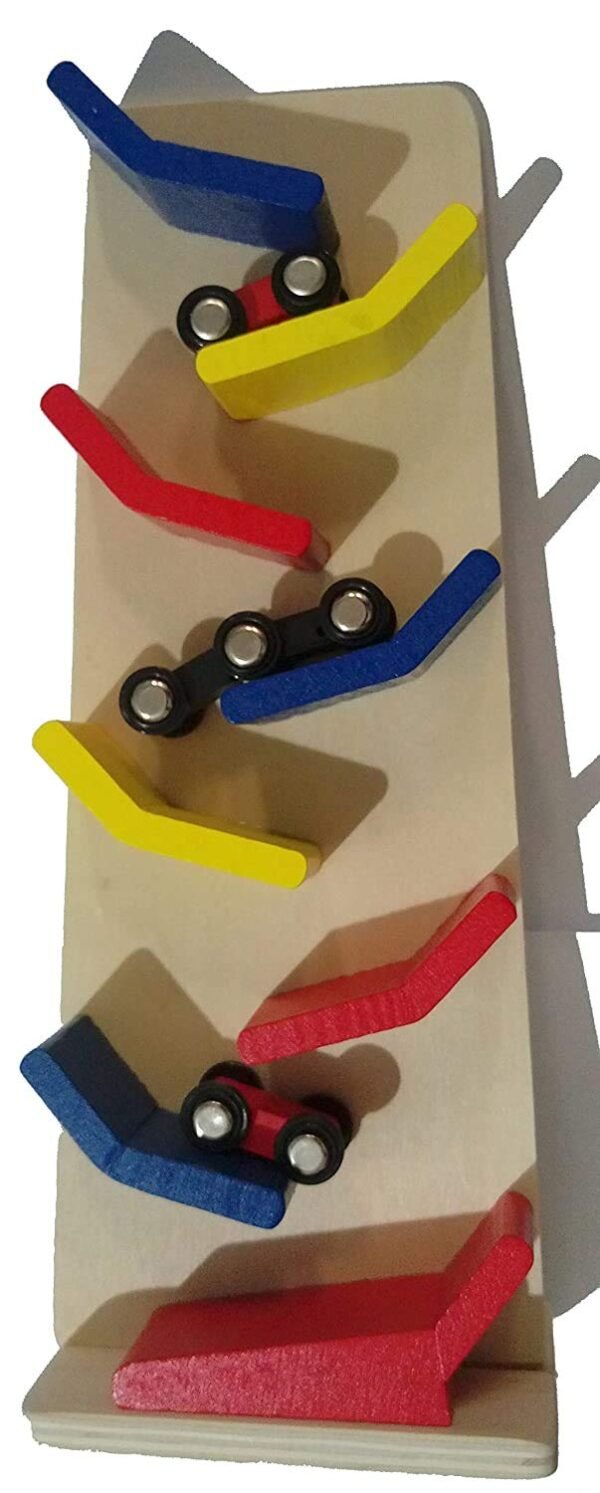 Wooden Slippery Cars Gravity Track Set Cars Race Track Playset 31 x 9 x 12 CM Pack of 1 | Wooden Race Track Car Ramp Toys for 1 to 2 Years Old Baby Motor Skills Race Tracks Car Ramp Vehicle