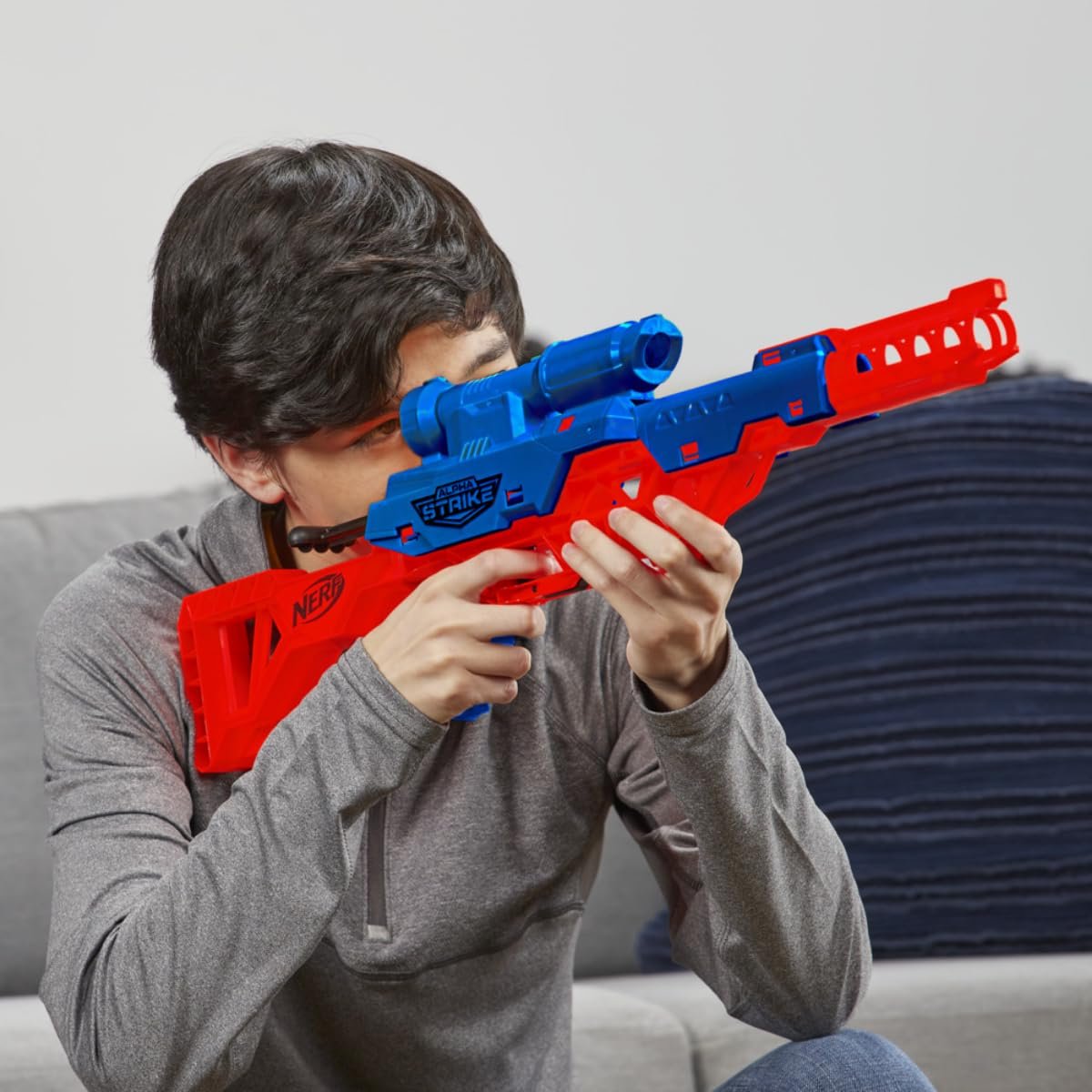 Nerf Alpha Strike Wolf LR-1 Blaster with Targeting Scope, 12 Nerf Darts, Toys for Kids Teens and Adults, Fun Gift Toy for Boys, Birthday Gift Toy for Kids Ages 8+ - Image 2