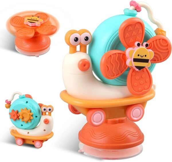 Samip Baby Montessori Sensory Toys - Fine Motor Skills Suction Cup Spinner Travel Toys - Toddler Activities Toys - Gifts for 6 7 8 9 10 12 18 Month Age 1 2 One Two Year Old Boys Girls Infant Bath Toys