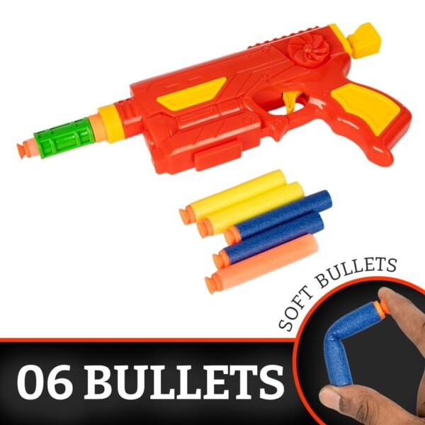 Ratna\'s Magic Strike Gun Toy Set, 6 Vacuum Bullets, 6 Soft Bullets, Fun Target Shooting Battle Fight Game for Kids 5+ Years - Image 4