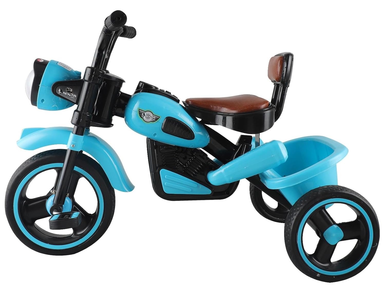 Kids Tricycle with Front Light and Musical Features, Trike for Indoor and Outdoor Use, Sturdy and Safe Design with Big EVA Wheels, for Kids Ages 1 to 5 Years, Up to 30 kg Capacit (Blue) - Image 2