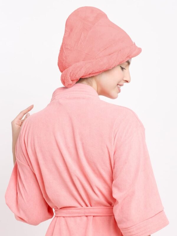 Cortina Microfiber Hair Towel Cap, Soft Absorbent Quick Drying Cap for Curly Thick Hair, Wrap Cap for Women Girls-Pack of 2, Blue-Pink - Image 5