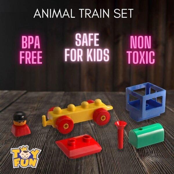 TOY FUN Animal Train Set Building Blocks Set for Kids Age 3 Years and Above - Image 6
