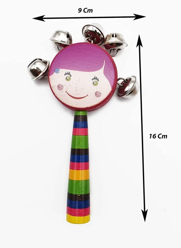 Wooden Baby Rattle Toys for Infants/New Born Babies (0+ Years) - Face Rattle Set of 2 pcs - Discover Sounds, Develops Sensory Skills - Image 3