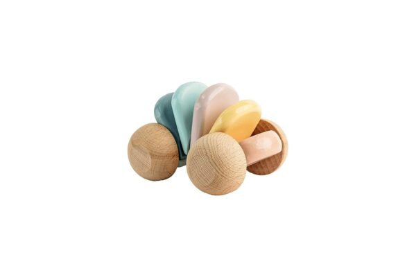 Vroom Vroom Wooden Rattle - Car shaped Made from hardwood, Non toxic colours, Odourless Colours, Natural and environment friendly, Pack of 1, Colourful toy car, Wooden toys, Wooden rattle, Montessori toy, child safe, development toy, Vrrom Vrrom Wooden Rattle
