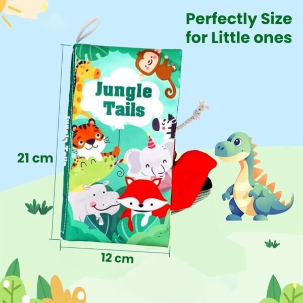 Kidology Learning Tails Book, Children\'s Tail Cloth Book Set, Tear Resistant Books with Rustling Sound, Early Educational Toy for 0-3 Years, Boys & Girls, Ideal for Baby Showers - Image 3