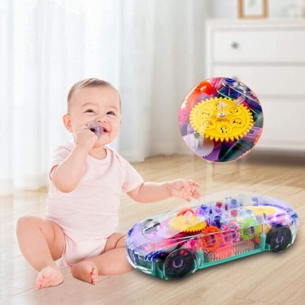 VVE Transparent Concept Vehicles with 3D Flashing Led Lights and Musical Vehicle for Kids, Toy for 2-5 Year Kids and Children, Transparent (Color May Vary) (Concept Train) - Image 4