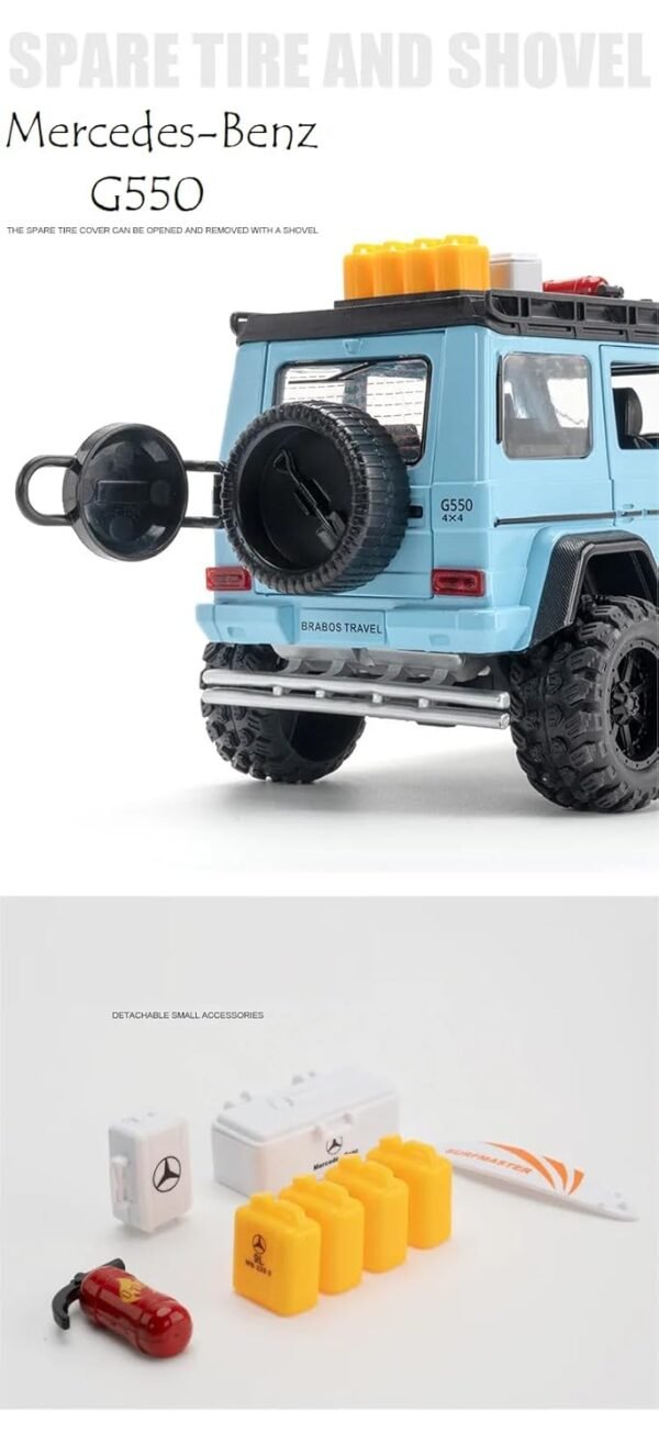 1:24 Diecast Model Alloy Benz G550-4X4 Modified Alloy Metal Pull Back Car with 6 Openable Doors & Sound Light Auto Toy Car Best Gift Toys for Kids Boys/Colors As Per Stock - Image 4