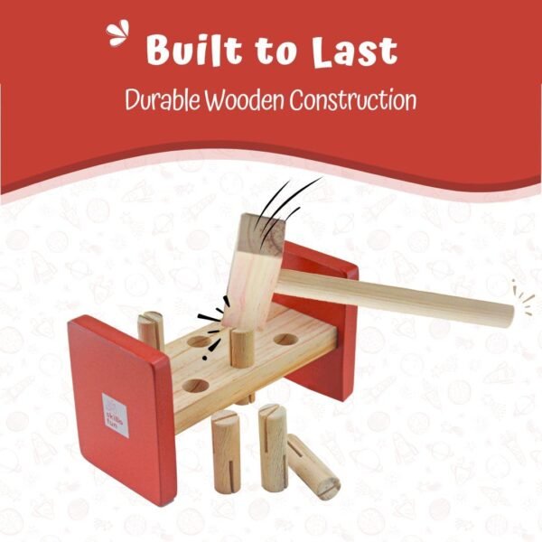 Skillofun Wooden Hammer Games For 2+ Year Old Kids | Montessori Toys For 2+ Year Old | Kids Toys For Motor Skills Development | Gifts For Boys | Hammer Toys For Kids - Image 4