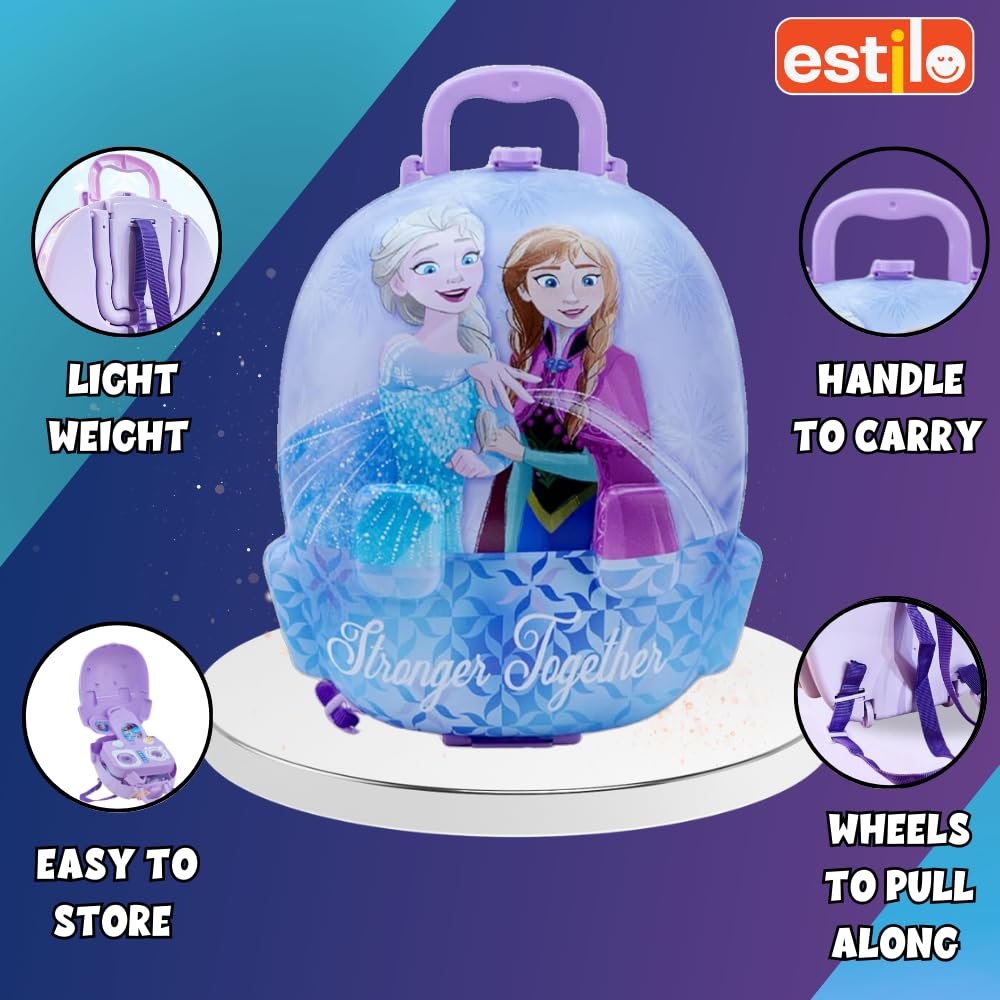 Estilo 2in1 Backpack Frozen Toy Kitchen Set for Girl | 22 Pack Kids Kitchen Pretend Toy with B/O Pretend Play Cooking Toy for 3+ Girls | Birthday Gift for Age 3-6 Year Olds - Image 4