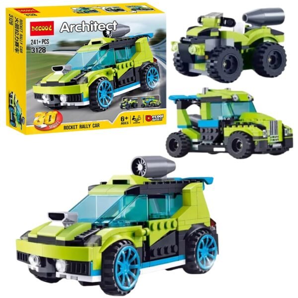 Architect Brick Toys Rocket Rally Vehicles 3 in 1 Building Blocks Set 241+ Pieces|Car,Truck,Bike & Aircrafts STEM DIY Toy for Kids & Adults