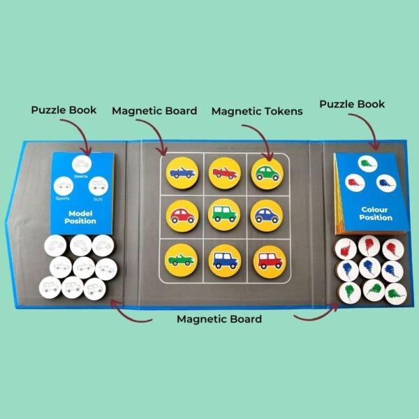 Mind Game Brain 5 Year Old Educational Toys, Gift for Boys Girls Age of 5 to 7 Years Old, Magnalogix Magnetic Games for Kids, Parking Lot Junior - Image 4