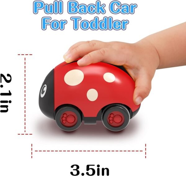 Pull Back Cute car for Toddler Toys 2-4 Year Old Boys and Girls Cute Model Bees, Friction Powered Vehicle Playset for Kids Pack of 2 (Random Color) - Image 2