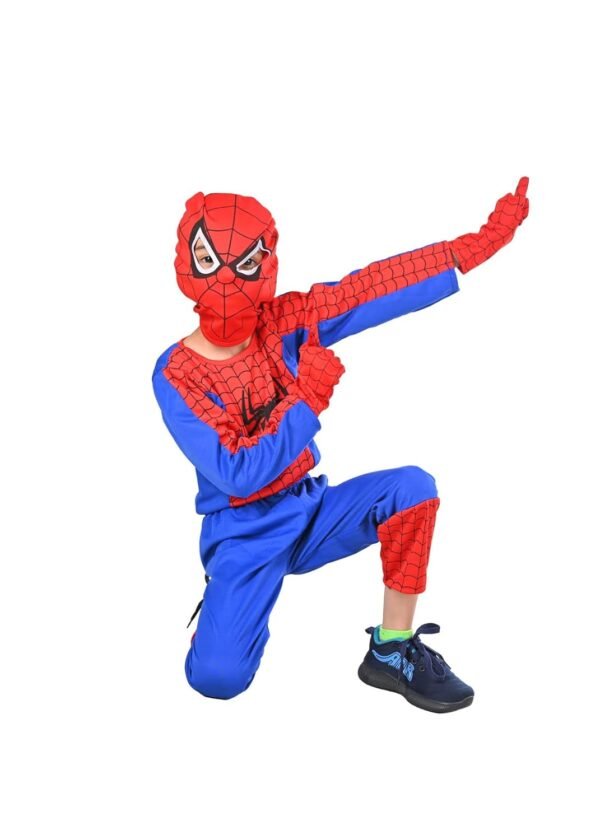 BookMyCostume Red Blue Superhero with Gloves Kids Fancy Dress Costume | Imported | Standard 6-7 Years Blue/Red