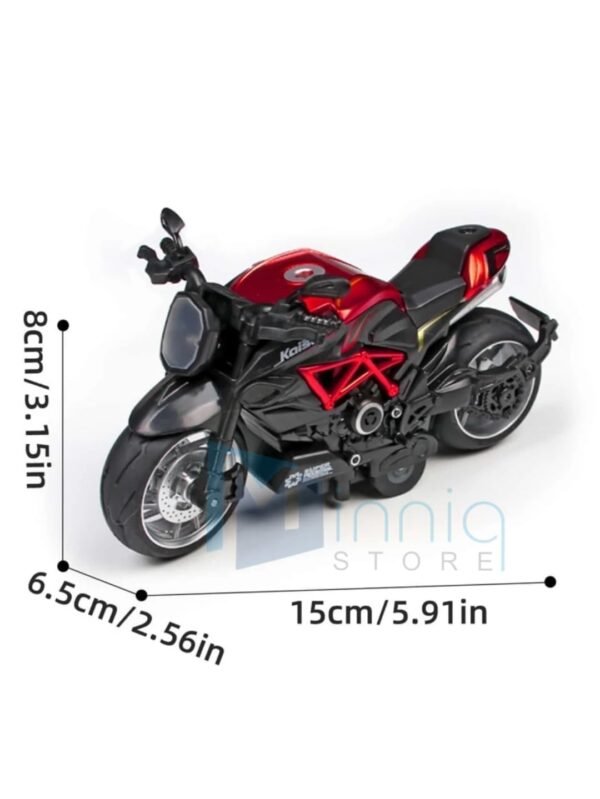 Police Motorcycle Toy - Pull Back Motorcycle Toys, Tiny Gift with Music Lighting, Latte Motorcycles Toy for Kids Boys Age 3-8 Year Old [Multicolor] (1.14 Bike-RED) - Image 3