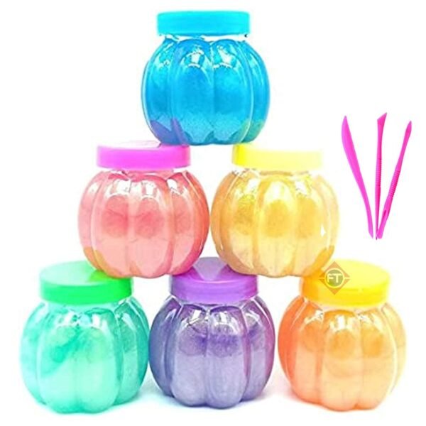 Firstly Traders Slime Kit for Girls & Boys | Toys for Kids Aged 7-12 Years | 1 Slime Pot, 6 Crystal Slime and 12 Air Dry Clay | Birthday Gift and Toy for Boys and Girls | Multi Color - Image 2