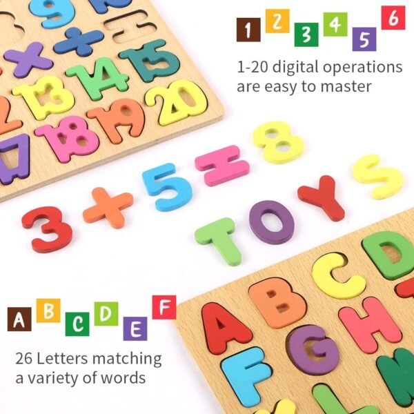 Wooden Learning Educational Board for Kids, Puzzle Toys for 2 Years Old Boys & Girls Educational Toys for Toddlers & Preschoolers, ABCD Toys for Kids(Alphabets, Numbers & Shapes) - Image 6