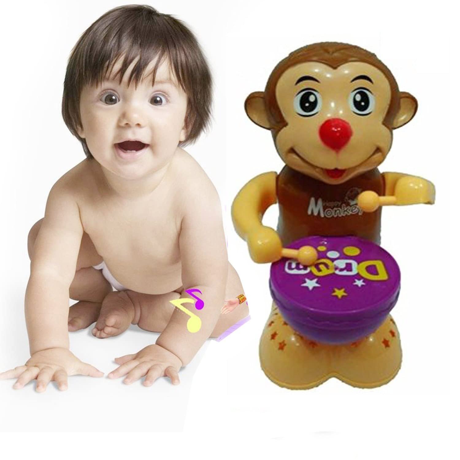 Happy Monkey Cartoon Drum Toy Toy for Kids Above 3+ Years | Birthday Gift, Birthday Return Gift - Image 2