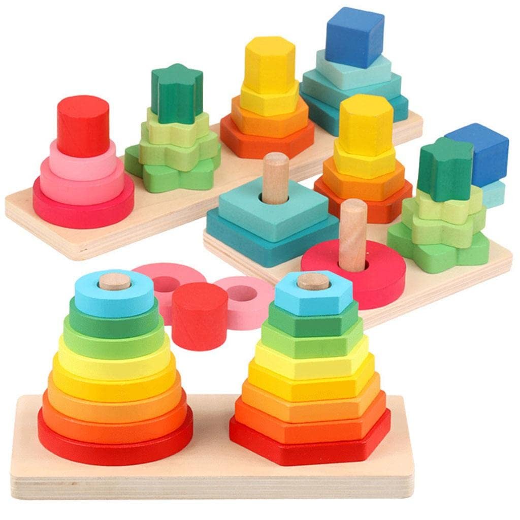 bnf® Geometric Stacker Column Building Blocks for Preschool Toddlers 1-3 Children 4 Post Rectangle Baby | Toys for Baby | Developmental Baby Toys - Image 5
