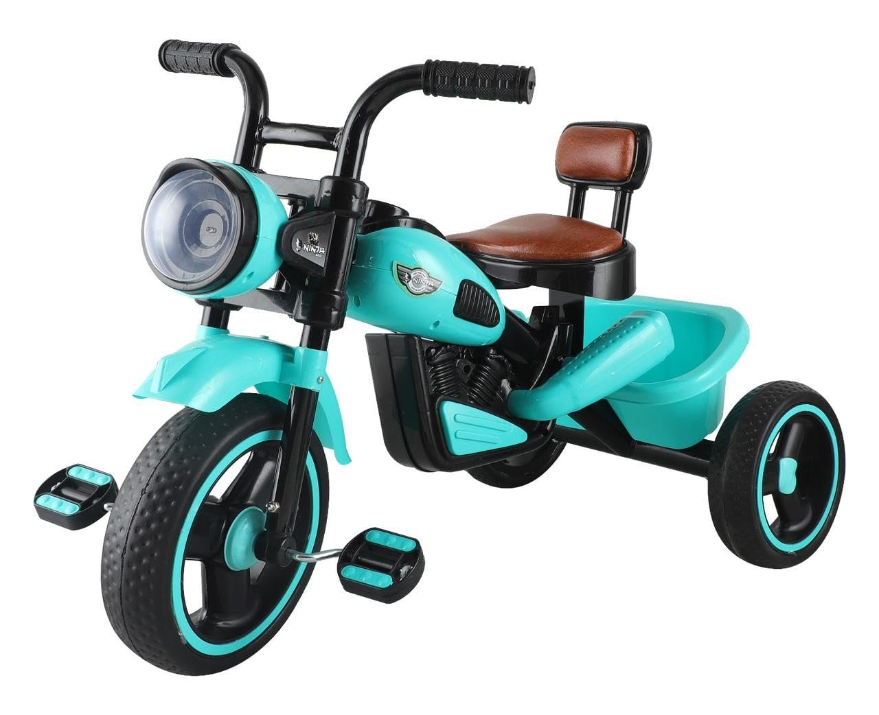 Kids Tricycle with Front Light and Musical Features, Trike for Indoor and Outdoor Use, Sturdy and Safe Design with Big EVA Wheels, for Kids Ages 1 to 5 Years, Up to 30 kg Capacit (Blue) - Image 6