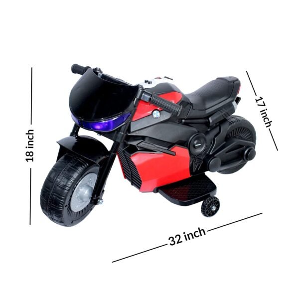 Kabello Electric Bike for Kids for 3 to 5 Years Baby Bike Toy with Lights Best Birthday Gifts for Kids Boys Girls (Black/Red) - Image 3