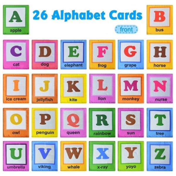 bnf® Baby Soft Alphabet Cards Fabric 26 Letters for Toddlers Kids Over 0 Years Baby | Toys for Baby | Developmental Baby Toys - Image 5