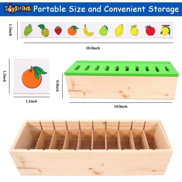 Toyshine Wooden Classification Sorting Box|Montessori Toys for Toddlers Learning Educational Activities Preschool Kindergarten Games Autism Toys Motor Skills STEM for Girls Boys 2-4 Year Old, 80 Pcs - Image 3