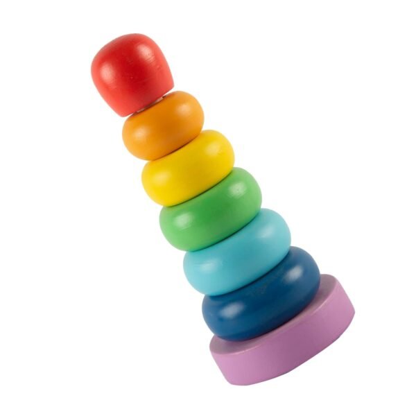 Wooden Rainbow Stacking Toy for Kids - (1 Year+) - Montessori Toys for Toddlers 1-3 Years Old and Up - Multicolor - Pack of 1 - Develop Fine Motor Skills - Image 3