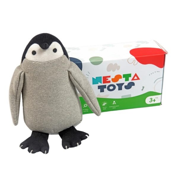Peppy The Penguin Plush Toy for Kids | Knitted Cotton Soft Toy for Kids | Best Toy for Boys & Girls - Image 6